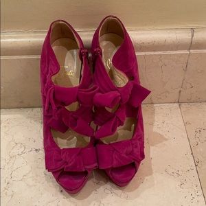 Christian Louboutin Open Toe Bow Pumps